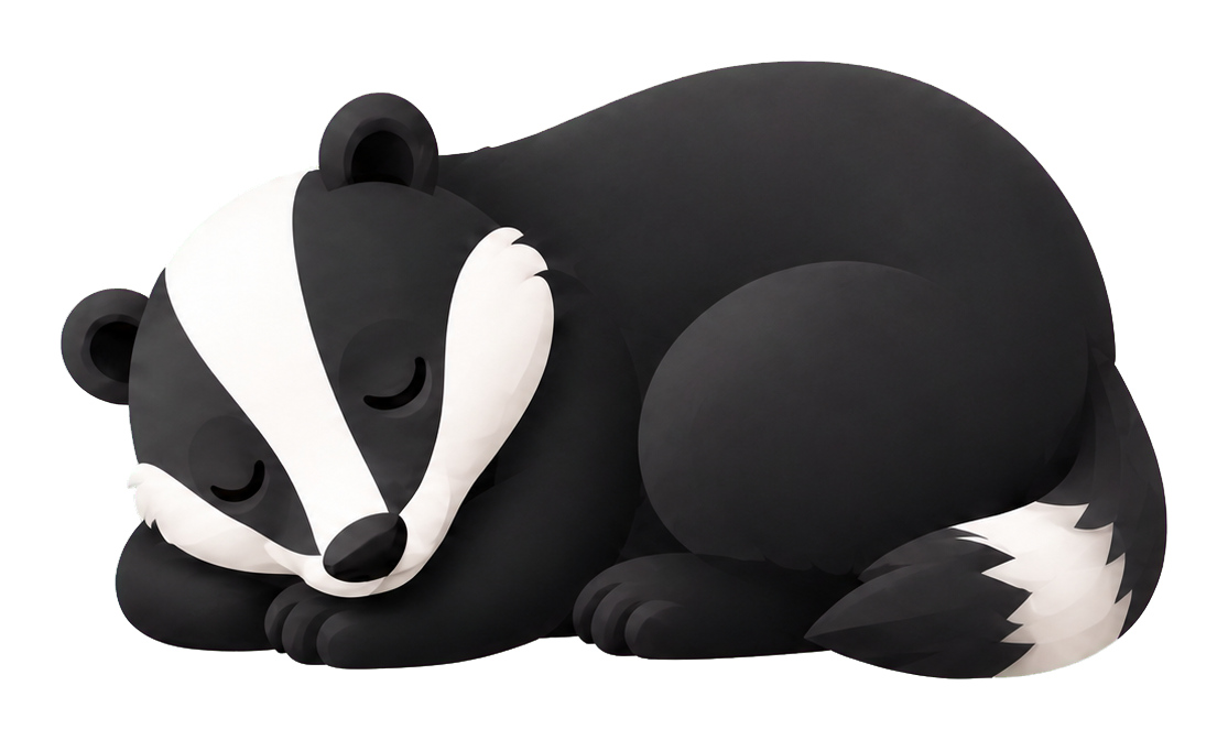 Sleeping badger representing the BADGER research direction