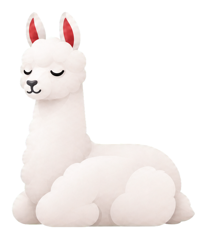 Sleeping llama representing the LLAMA research direction